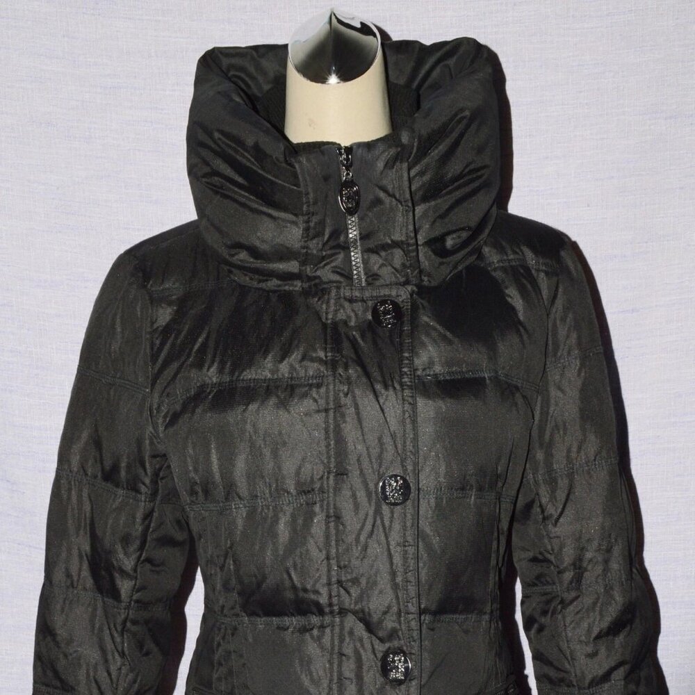 Hilary Radley Shiny Black Puffer Down Coat - XL